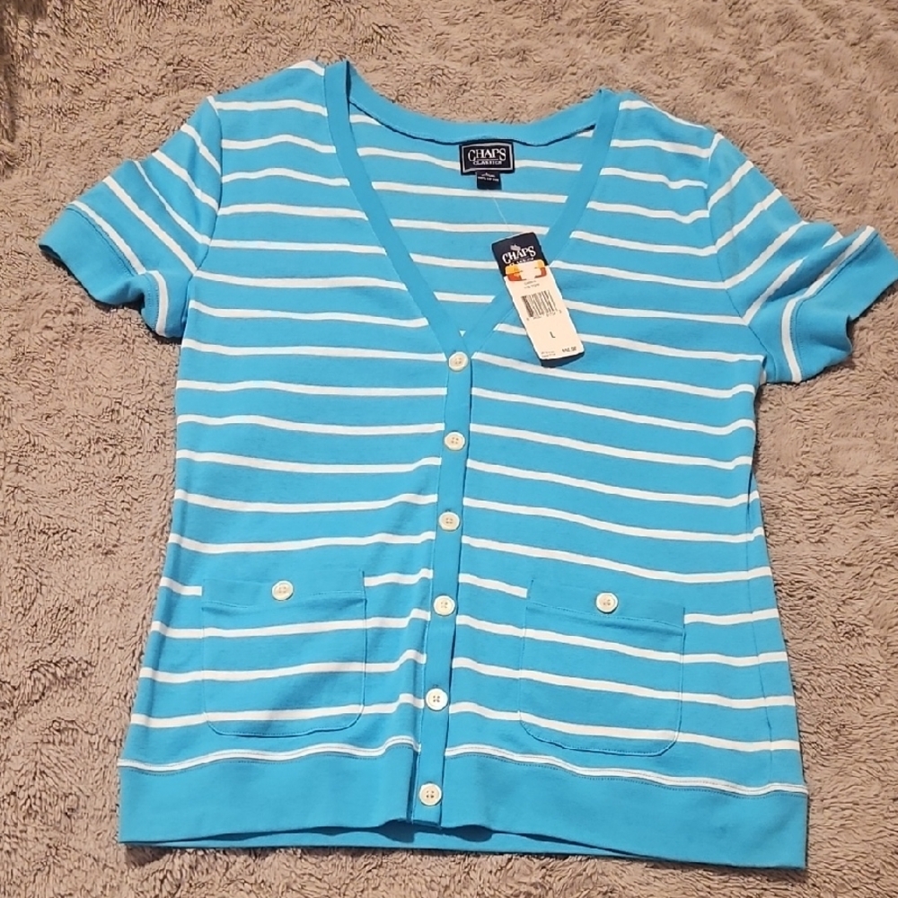 Chaps Classics Blue Striped Shirt